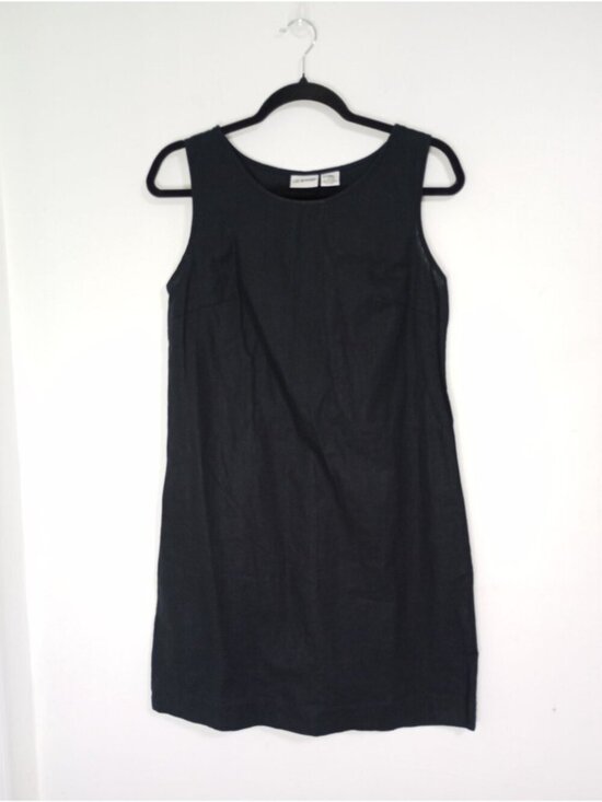 Liz Baker Dresses & Skirts - Liz Baker Womens Sleeveless Black Linen Cotton Shift Dress Small